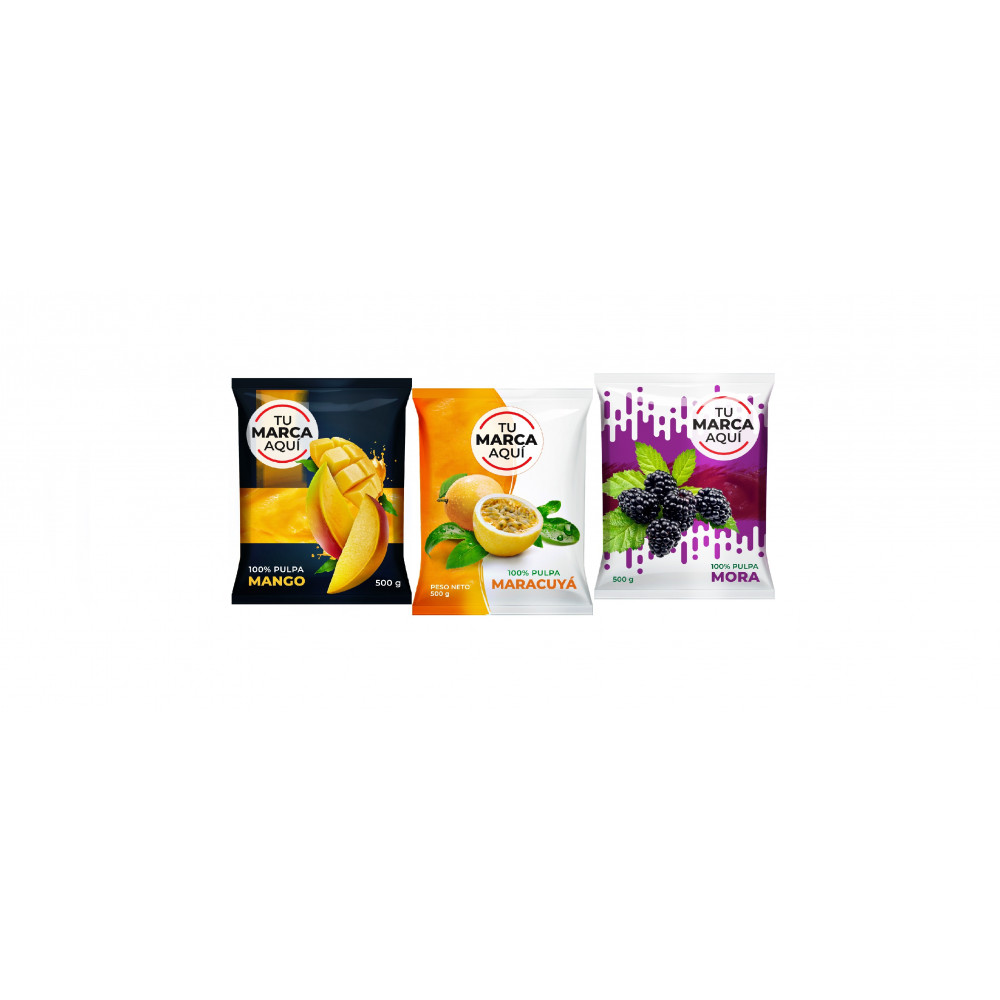 FROZEN PUREE AND JUICE FRUIT: MANGO/MULBERRY/PASSION FRUIT 397 GR. / 500 GR. / 1 KG. — Olmos, Peru