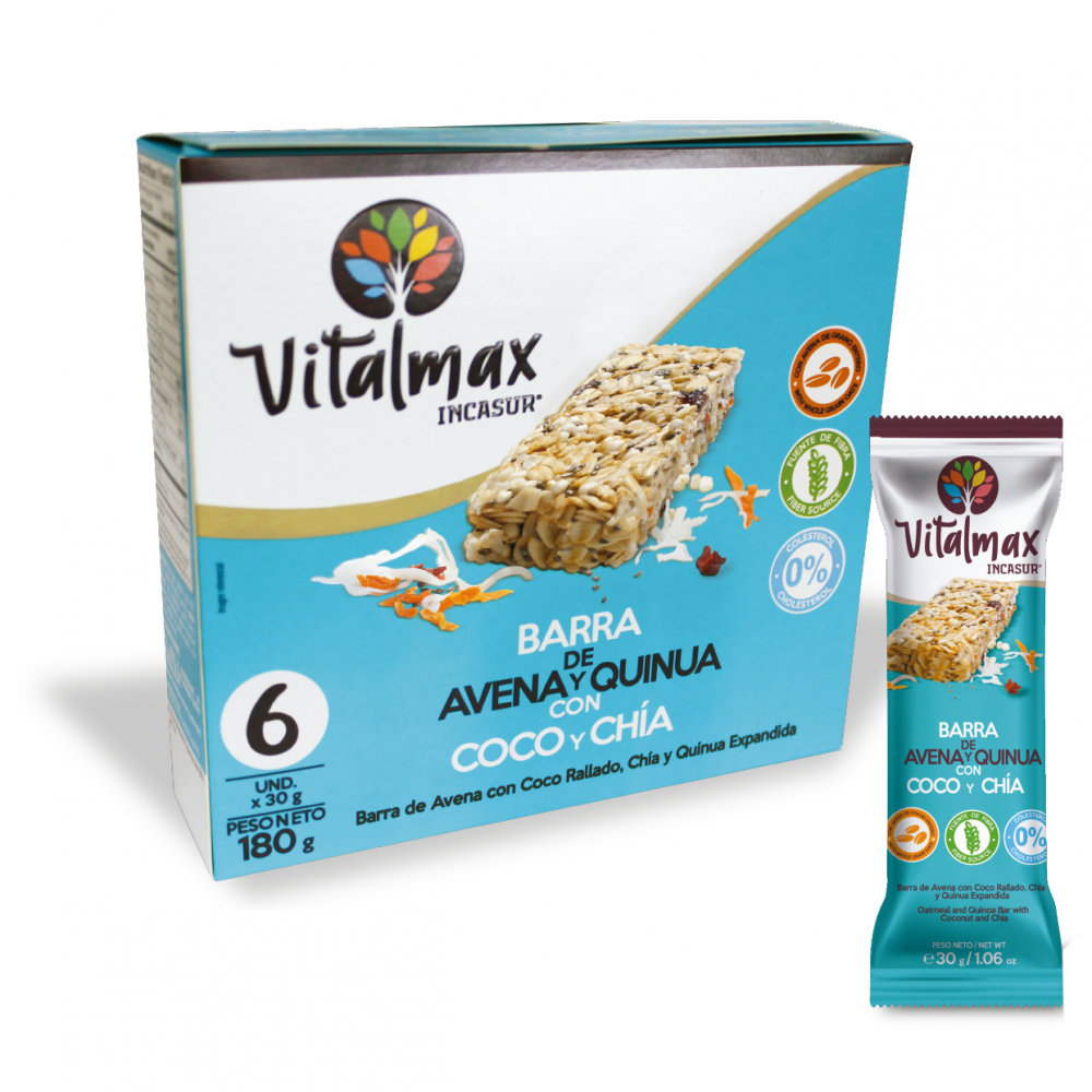 Oatmeal and quinia bar with coconut and chia — Lima, Peru